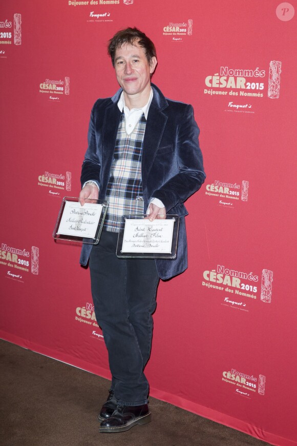 Bertrand Bonello, nommé dans la catégorie Meilleur Film pour le film "Saint Laurent" - Déjeuner des nommés aux César 2015 au Fouquet's à Paris, le 7 février 2015.