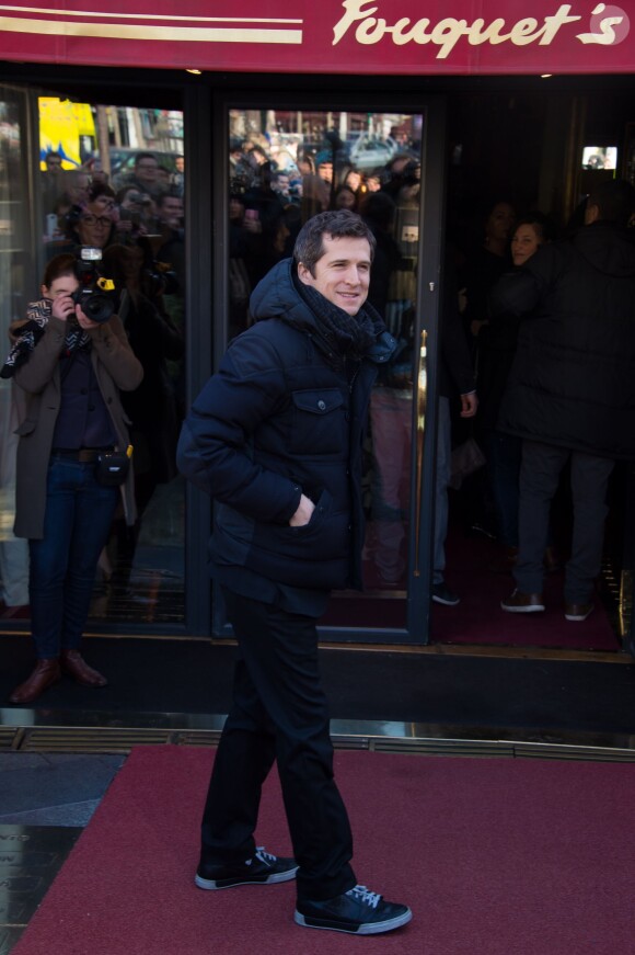 Guillaume Canet - Arrivées extérieures au déjeuner des nommés aux César 2015 au Fouquet's à paris le 7 février 2015 