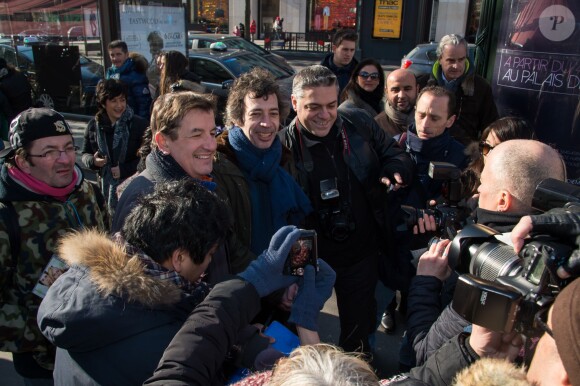 Eric Elmosnino - Arrivées extérieures au déjeuner des nommés aux César 2015 au Fouquet's à paris le 7 février 2015