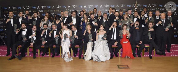 Illustration des lauréats - Press room à la 29e cérémonie des Goya Awards le 7 février 2015 à Madrid
