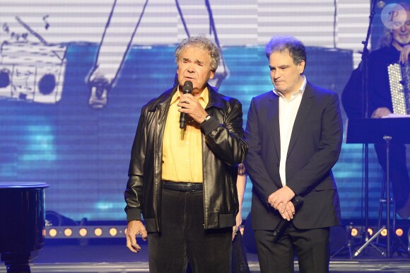 Pierre Perret et Raphaël Mezrahi - 3e Nuit de la Déprime aux Folies Bergère à Paris le 9 février 2015.
