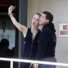 Semi-Exclusif - Miley Cyrus et son compagnon Patrick Schwarzenegger sont repérés à la sortie du restaurant "Taco Hugo" à Studio city le 22 janvier 2015 