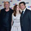 Sam Karmann, Odile Vuillemin et Marc Lavoine - Photocall du téléfilm "L'emprise" à l'occasion de la projection au cinéma "L'Arlequin" à Paris, le 21 janvier 2015.