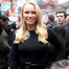 Caroline Wozniacki lors de l'événement organisé pour la sortie de Sport Illustrated Swimsuit au Herald Square de New York le 9 février 2015