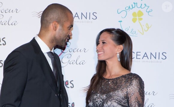 Tony Parker et sa femme Axelle lors du "Par Coeur Gala" à Lyon le 25 septembre 2014