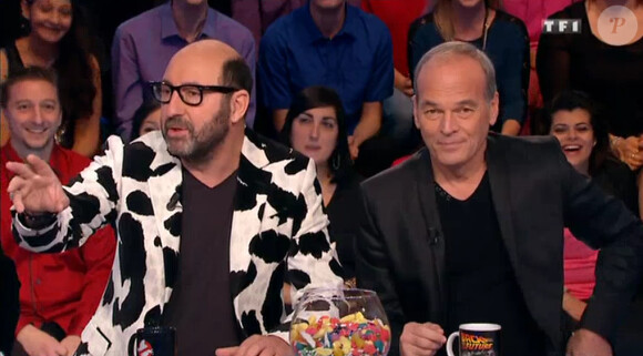 Kad Merad et Laurent Baffie dans Les enfants de la télé, le 13 février 2015 sur TF1.