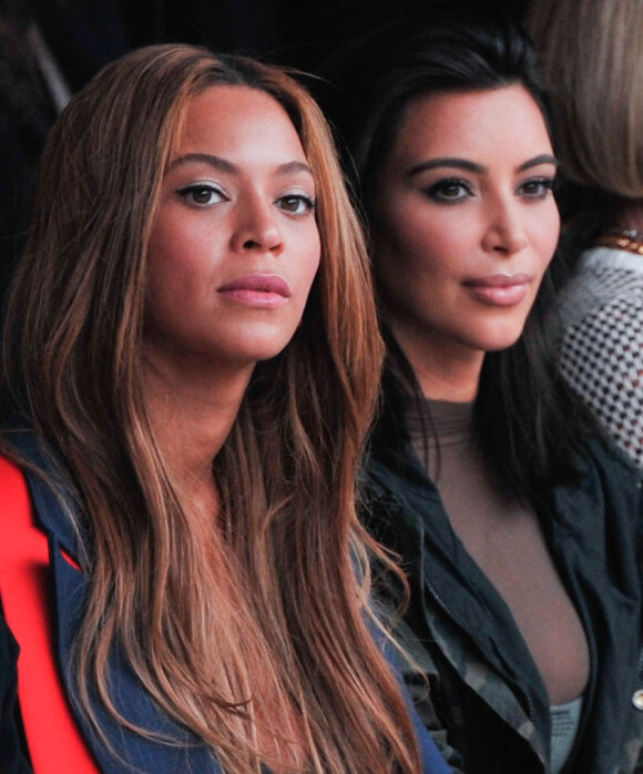 Beyoncé et Kim Kardashian assistent à la présentation de la collection YEEZY SEASON 1 (adidas Originals x Kanye West) au studio Skylight Clarkson Square. New York, le 12 février 2015.