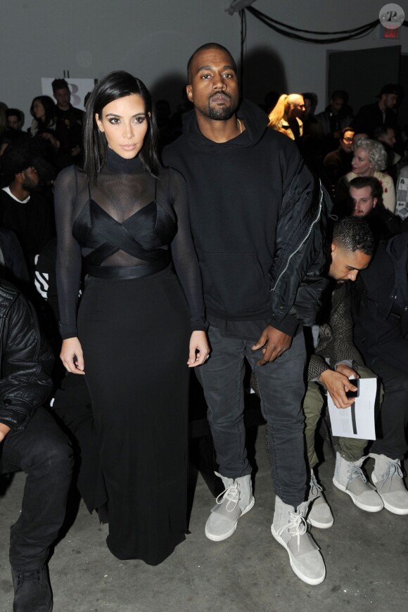 Kim Kardashian et Kayne West au défilé Robert Geller à New York le 14 février 2015, lors de la Fashion Week
