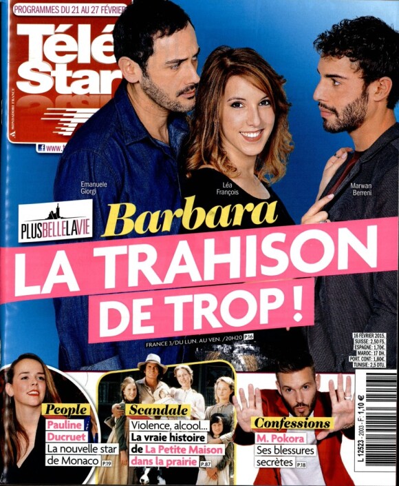 Magazine Télé Star en kioques le 16 février 2015.