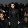 Heron Preston, Kim Kardashian et Kanye West assistent au défilé Robert Geller automne-hiver 2015 Fashion Show au Pier 59. New York, le 14 février 2015.