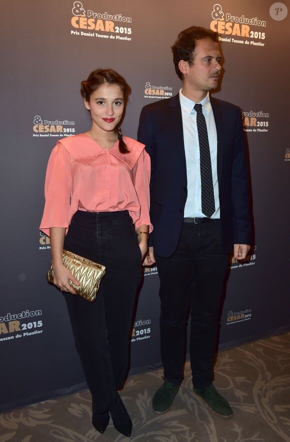 Lola Bessis et son compagnon Ruben Amar - Dîner des producteurs et remise du prix "Daniel Toscan du Plantier" au Four Seasons Hotel George V à Paris le 16 février 2015.