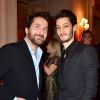 Edouard Baer et Pierre Niney - Dîner des producteurs et remise du prix "Daniel Toscan du Plantier" au Four Seasons Hotel George V à Paris le 16 février 2015.