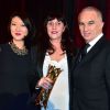 Fleur Pellerin, Sylvie Pialat et Alain Terzian - Dîner des producteurs et remise du prix "Daniel Toscan du Plantier" au Four Seasons Hotel George V à Paris le 16 février 2015.