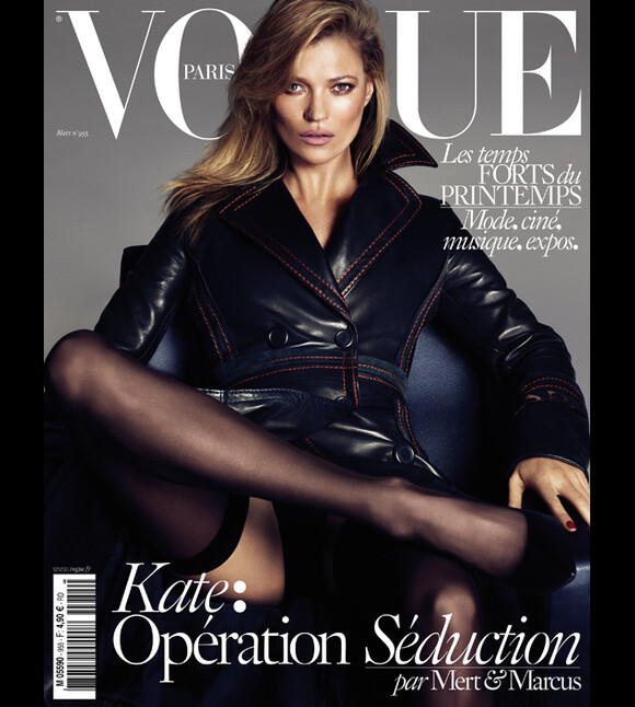 Kate Moss en couverture du magazine Vogue Paris pour le mois de mars 2015