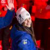 Sofia Hellqvist lors de la cérémonie d'ouverture des championnats du monde de ski nordique, le 18 février 2015 à Falun, dans le centre du pays.