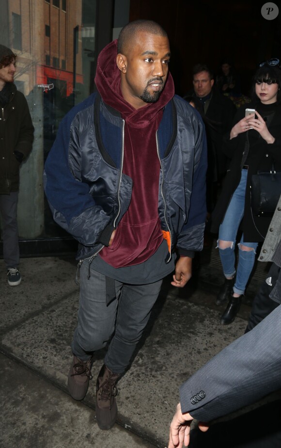 Kanye West aux Milk Studios lors du défilé Jeremy Scott automne-hiver 2015. New York, le 18 février 2015.