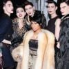 Nicki Minaj et les mannequins du défilé Marc Jacobs automne-hiver 2015 à la Park Avenue Armory. New York, le 19 février 2015.