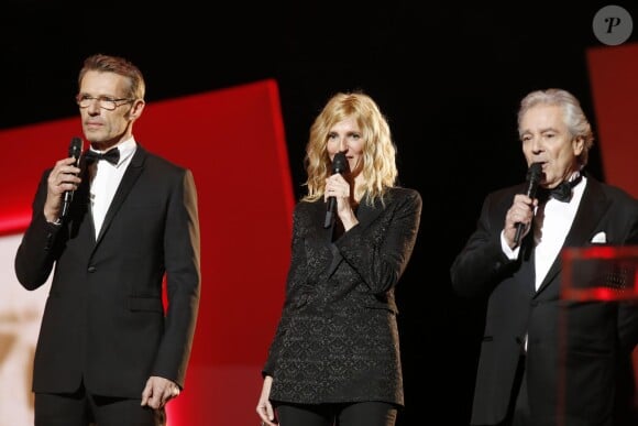Lambert Wilson, Sandrine Kiberlain, Pierre Arditi - 40ème cérémonie des César au théâtre du Châtelet à Paris, le 20 février 2015.