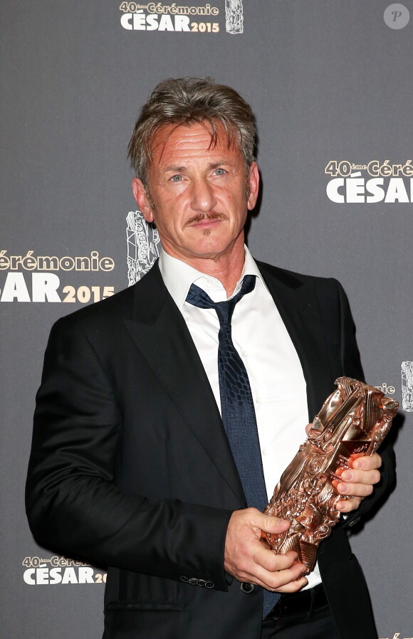 Sean Penn (César d'honneur) - Press room de la 40e cérémonie des César au théâtre du Châtelet à Paris, le 20 février 2015.