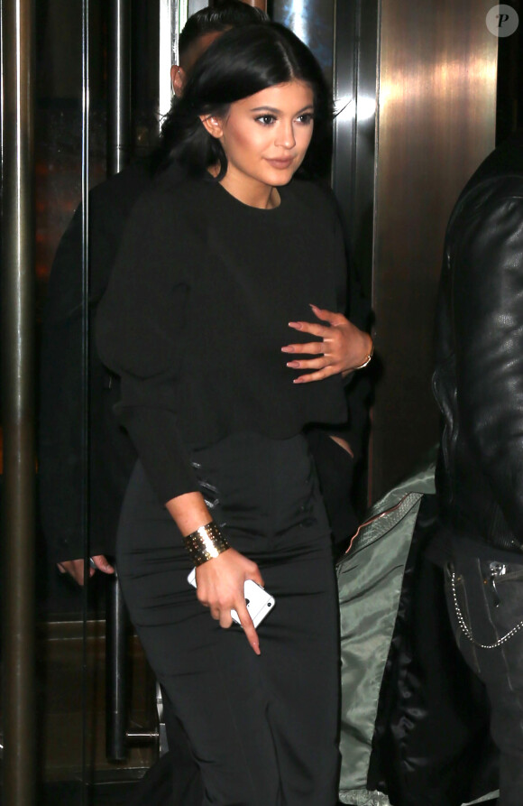 Kylie Jenner - People à la sortie de l'hôtel Trump à New York, le 12 février 2015.