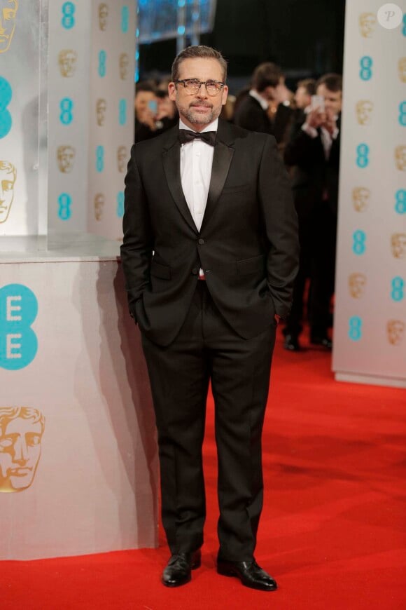 Steve Carell - Arrivée des people à la cérémonie des British Academy Film Awards 2015 au Royal Opera House à Londres, le 8 février 2015