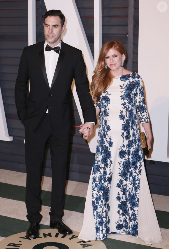 Sacha Baron Cohen et Isla Fisher assistent à la soirée post-Oscars du magazine Vanity Fair au Wallis Annenberg Center. Beverly Hills, Los Angeles, le 22 février 2015.