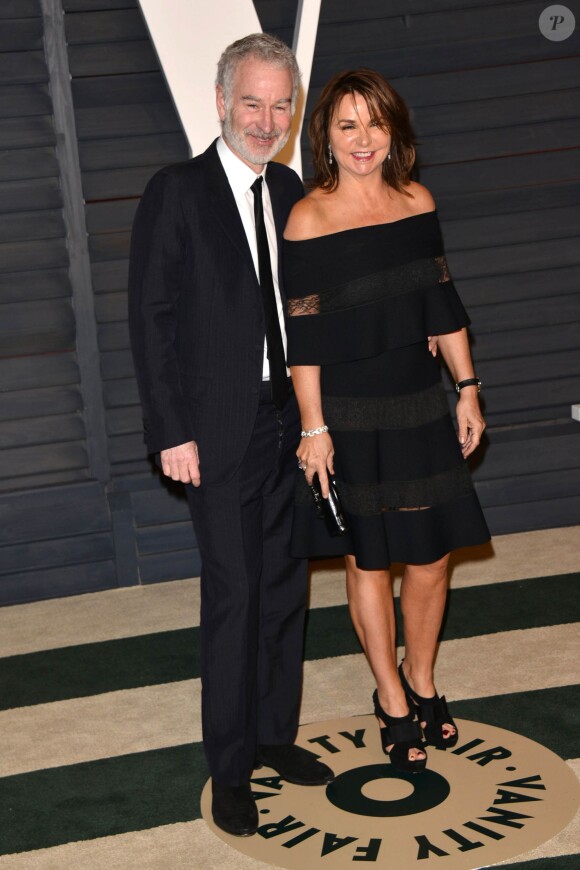 John McEnroe, Patty Smyth assistent à la soirée post-Oscars du magazine Vanity Fair au Wallis Annenberg Center. Beverly Hills, Los Angeles, le 22 février 2015.