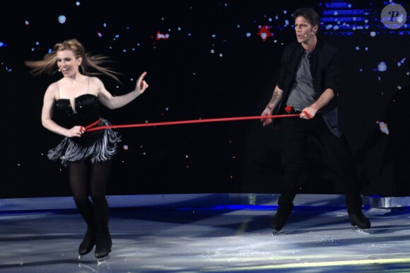 Le prince Emmanuel-Philibert de Savoie à la télé italienne dans Dancing On Ice, le 21 février 2015 à Rome.