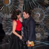 Idina Menzel et John Travolta lors de la 87e cérémonie des Oscars, le 22 février 2015 à Los Angeles