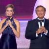 Sylvie Tellier et Jean-Pierre Foucault lors de l'élection Miss France 2014 sur TF1, en direct de Dijon, le 7 décembre 2013
