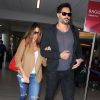 Sofia Vergara et son fiancé Joe Manganiello arrivent à l'aéroport de LAX pour prendre l'avion à Los Angeles, le 24 février 2015  