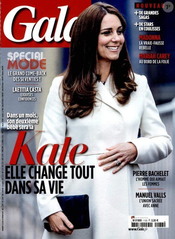 Kate Middleton en couverture de Gala, en kiosques le 25 février 2015.