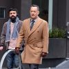 Tom Hanks - Tom Hanks, Justin Bieber et Carly Rae Jepsen dansent lors du tournage d'une publicité pour Fiat à New York, le 16 février 2015. 