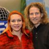 Marina Anissina et Gwendal Peizerat sur le plateau de la radio Europe 1 au salon international de l'Agriculture à Paris, le 25 février 2015.