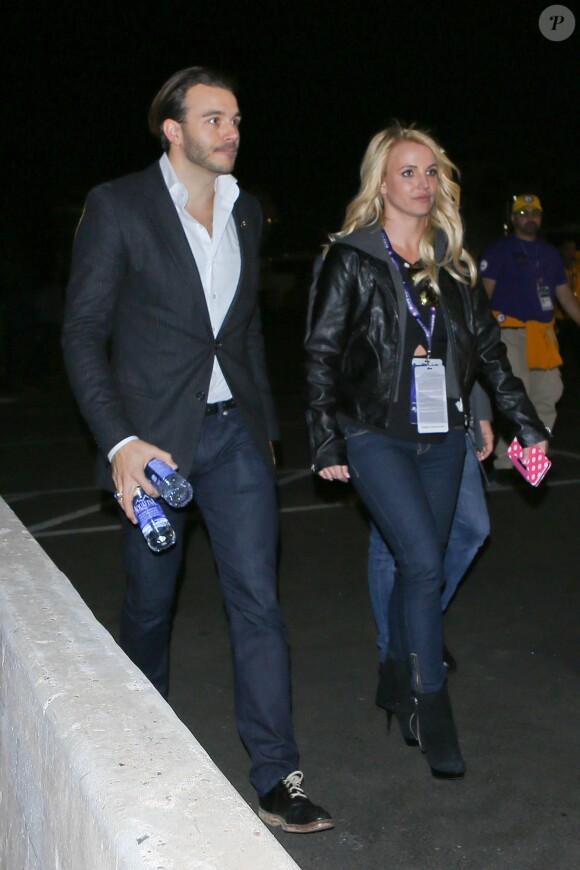 Britney Spears et son compagnon Charlie Ebersol lors du Super Bowl à Glendale, Phoenix, le 1er février 2015