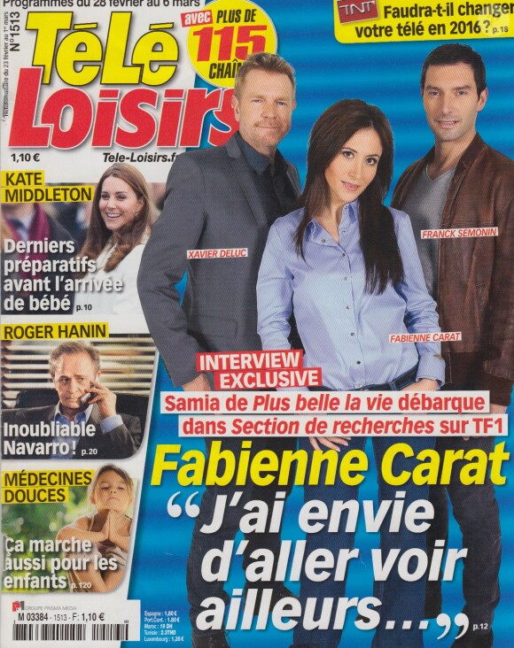 Fabienne Carat en couverture de Télé-Loisirs