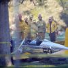 Image de l'avion qu'Harrison Ford pilotait et qui s'est écrasé sur un terrain de golf de Venice à Los Angeles le 5 mars 2015. Un accident impressionnant !