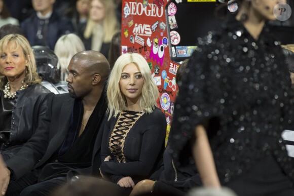 Kanye West, Kim Kardashian - People au défilé de mode Givenchy prêt-à-porter Automne-Hiver 2015-2016 à Paris le 8 mars 2015.