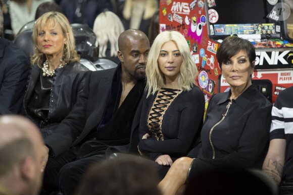 Helene Arnault, Kanye West, Kim Kardashian et Kris Jenner - People au défilé de mode Givenchy prêt-à-porter Automne-Hiver 2015-2016 à Paris le 8 mars 2015.