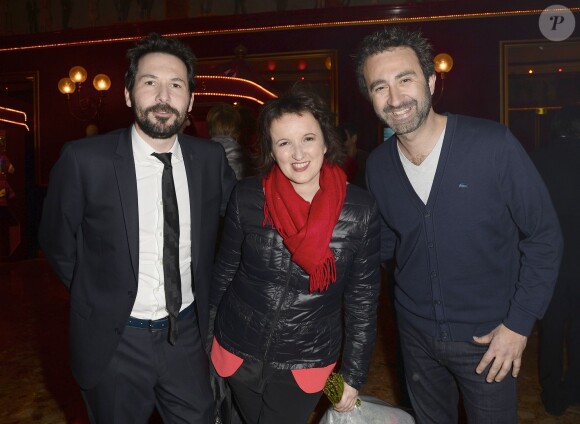 Exclusif - Régis Mailhot, Anne Roumanoff et Mathieu Madénian - Olivier de Benoist et ses invités présentent "Le Jour Le Plus Long" à l'occasion de la Journée de la Femme au Cirque d'Hiver à Paris, le 8 mars 2015.