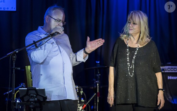 Exclusif - Mylène Demongeot au concert de son filleul Marc Céan à l'étage 77 à Paris le 5 mars 2015.