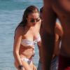 Lindsay Lohan sur une plage de l'île de Mykonos, le 5 août 2014