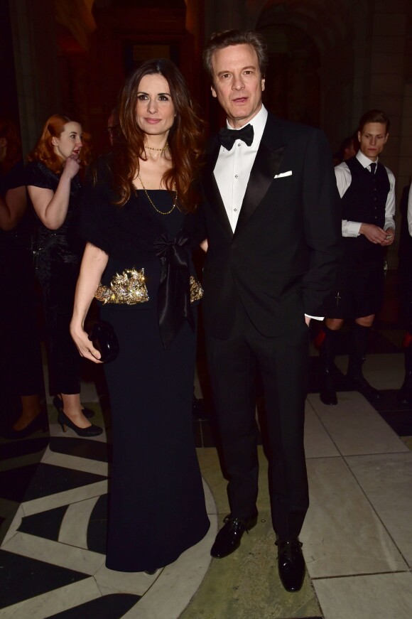 Colin Firth et sa femme Livia au Gala "Alexander McQueen : Savage Beauty" au Victoria and Albert Museum à Londres, le 12 mars 2015. 12 March 2015.