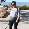 Milla Jovovich très enceinte fait de la randonnée au Runyon Canyon à Hollywood, le 12 mars 2015.