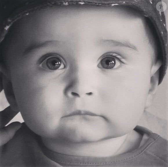 Portrait de la petite Mila, 1 an, fille de Jade Foret et Arnaud Lagardère, le 6 mars 2015.