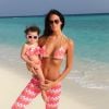 Jade Foret en vacances aux Maldives avec sa petite Liva, en janvier 2015.