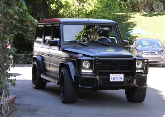 Kim Kardashian en voiture à Beverly Hills, le 14 mars 2015.