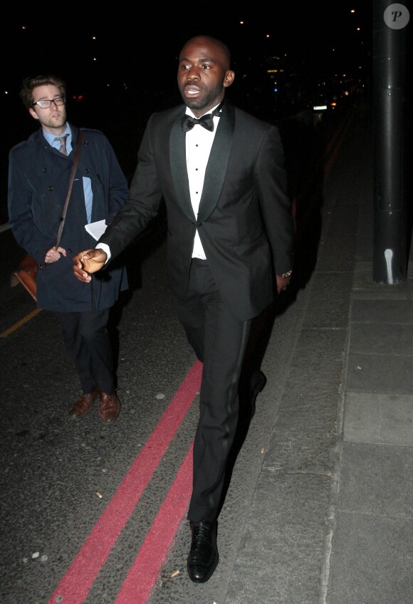 Fabrice Muamba à la sortie des Professional Footballers' Association PFA Awards au Grosvenor House Hotel, de Londres, le 28 avril 2013