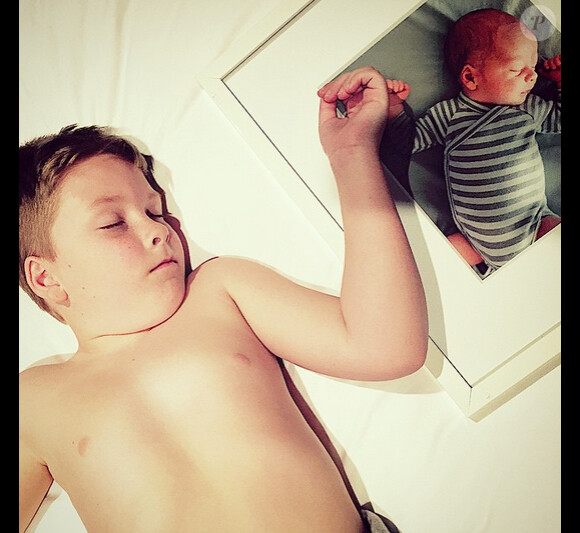 Tori Spelling a ajouté une photo à son compte Instagram pour les 8 ans de son fils Liam, le 15 mars 2015