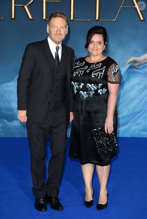 Kenneth Branagh et sa femme Lindsay Brunnock - L'avant-première du film Cendrillon à Leicester Square, à Londres le 19 mars 2015